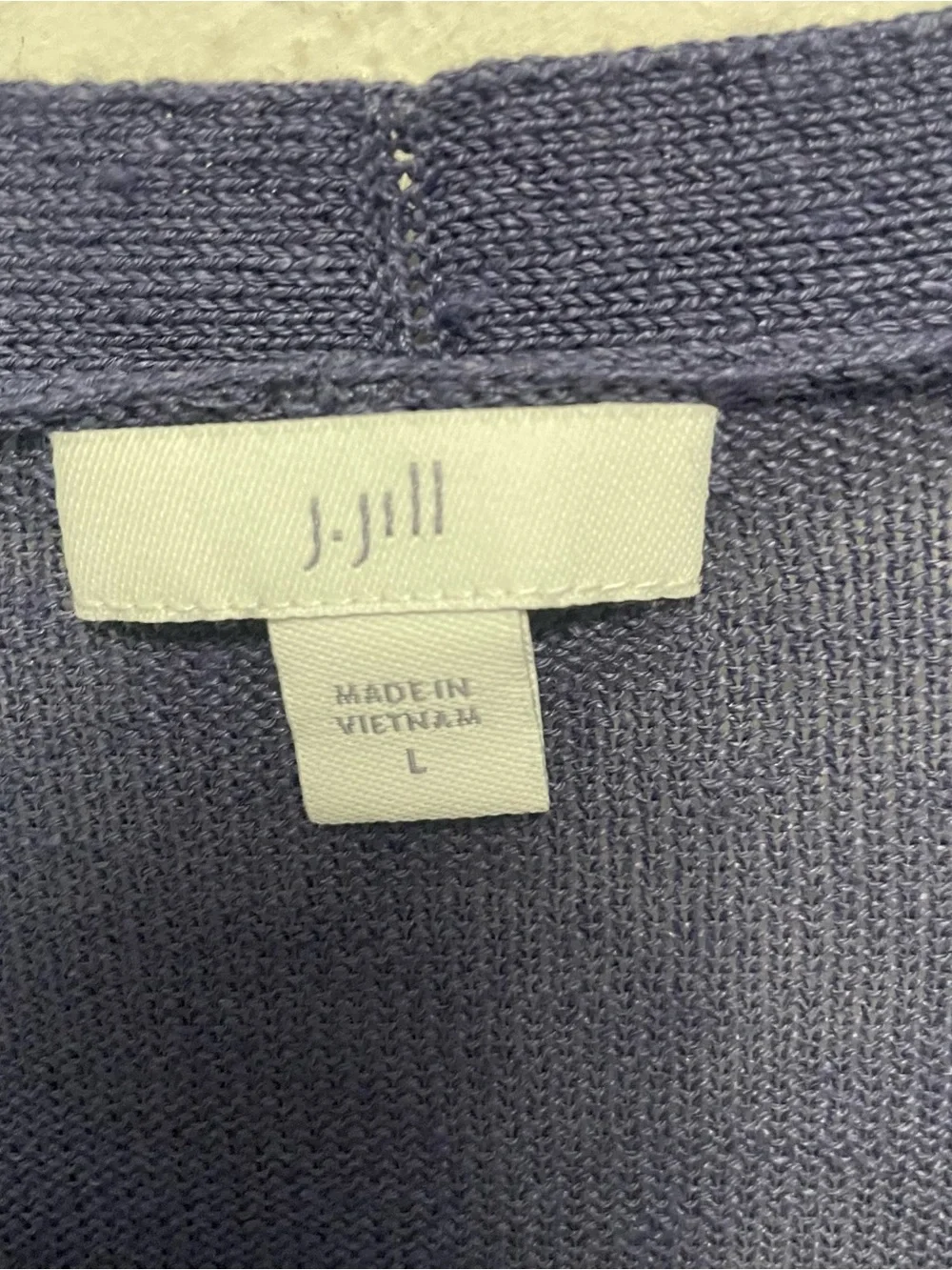 J. Jill Cardigan Sweater Womens Large Periwinkle Blue Open Front Long Sleeve